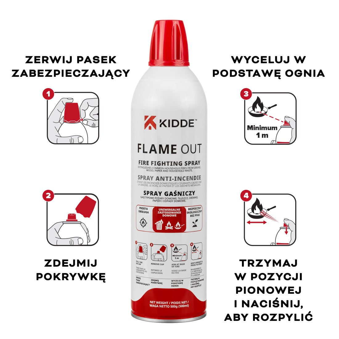 Spray gaśniczy Kidde FlameOut (500 ml)